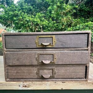 Old Vintage Countertop File Cabinet/Organizer w/ Drawers